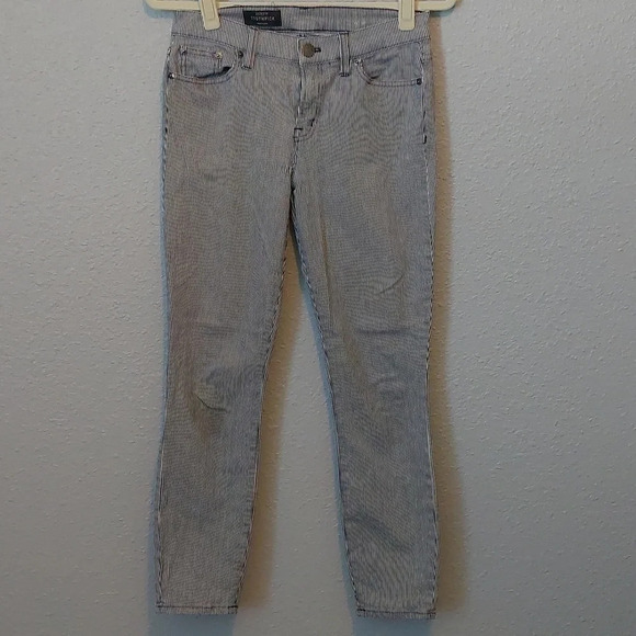 J.Crew Toothpick Railroad stripe Classic skinny jeans size 27 Preppy Casual - Picture 3 of 8